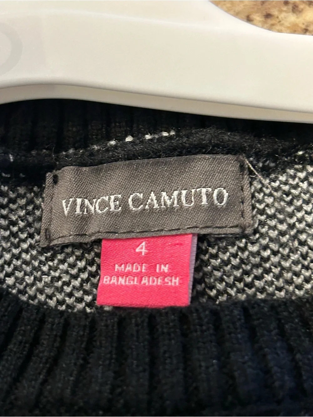 Vince Camuto girls Black and White Knit dress